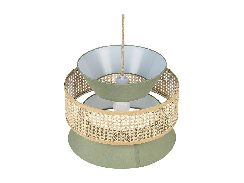 Vente Unique Lampe Suspension LUYANO Rotin Vert Clair