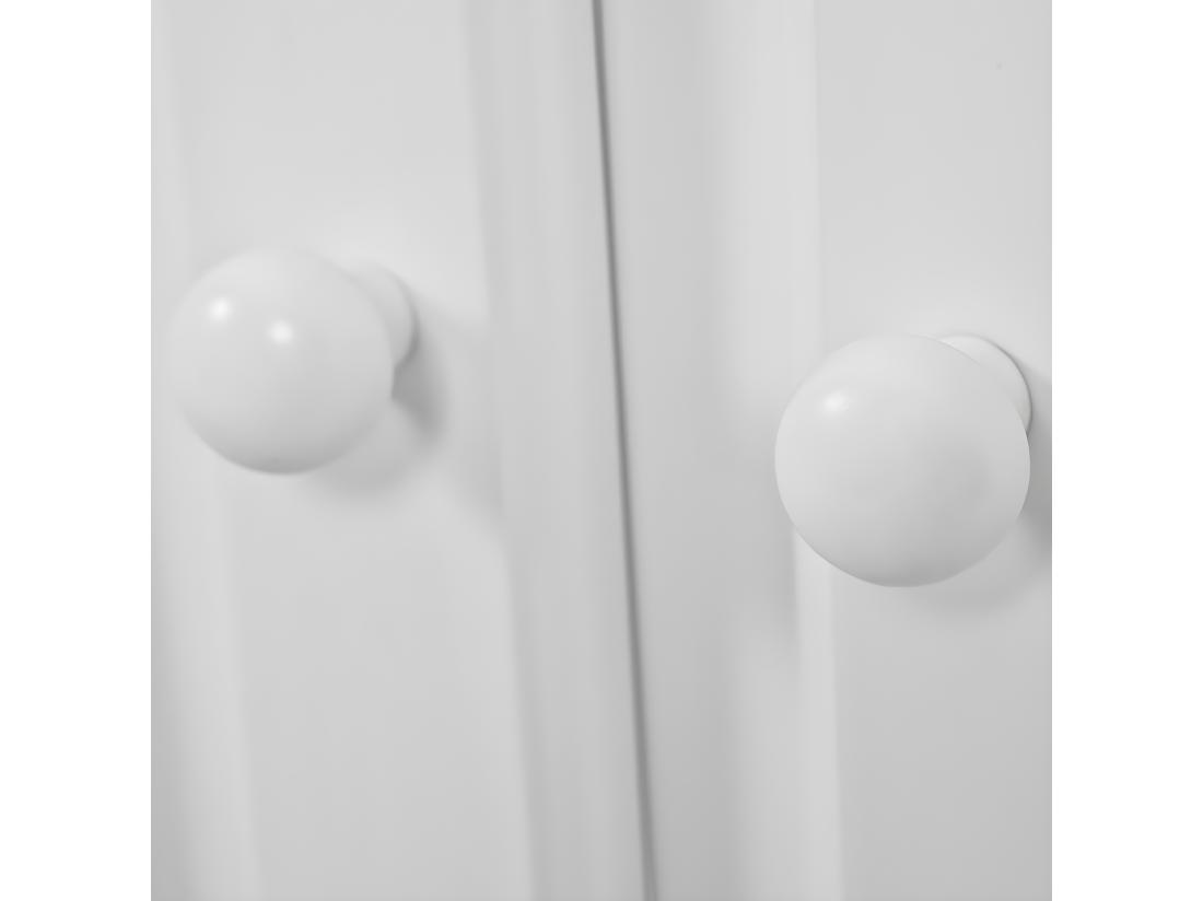 Vente Unique LAURIE - Buffet 3 Portes 3 Tiroirs Bois Massif Vernis Blanc
