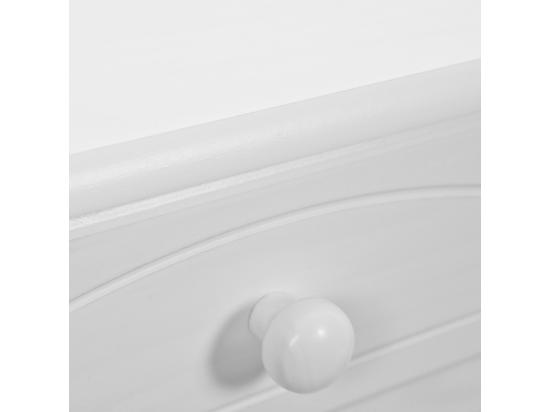 Vente Unique LAURIE - Buffet Vaisselier 5 Portes 3 Tiroirs Bois Massif Vernis Blanc