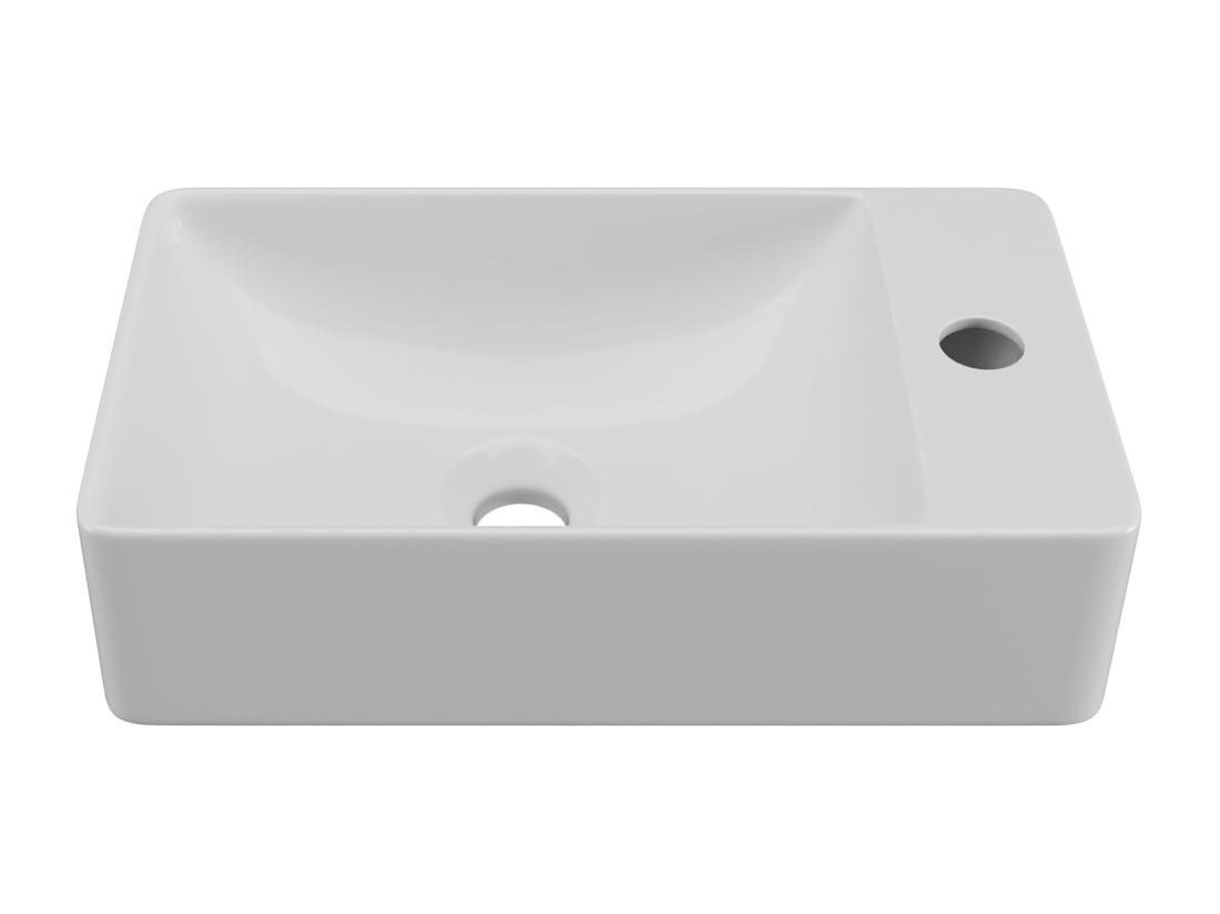 Vente Unique Lave-main Suspendu En Céramique Blanche - L38 X H10 X P22 Cm - ERAVAL II