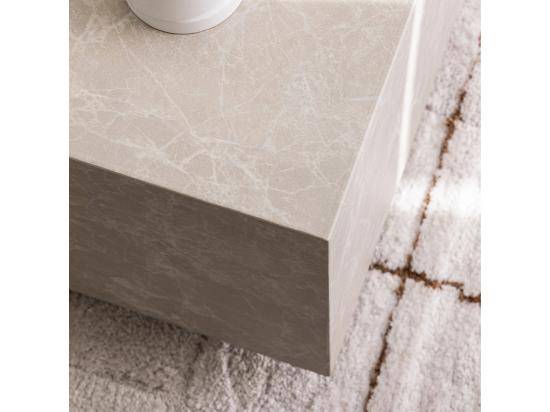 Vente Unique Lipani - Table D'appoint Carrée Effet Marbre 45x45cm - Beige