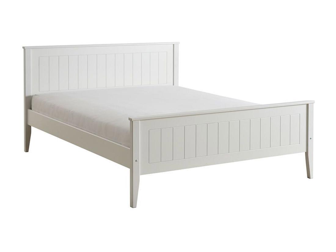 Vente Unique Lit 160x200 En Bois Siena Couleur Blanche