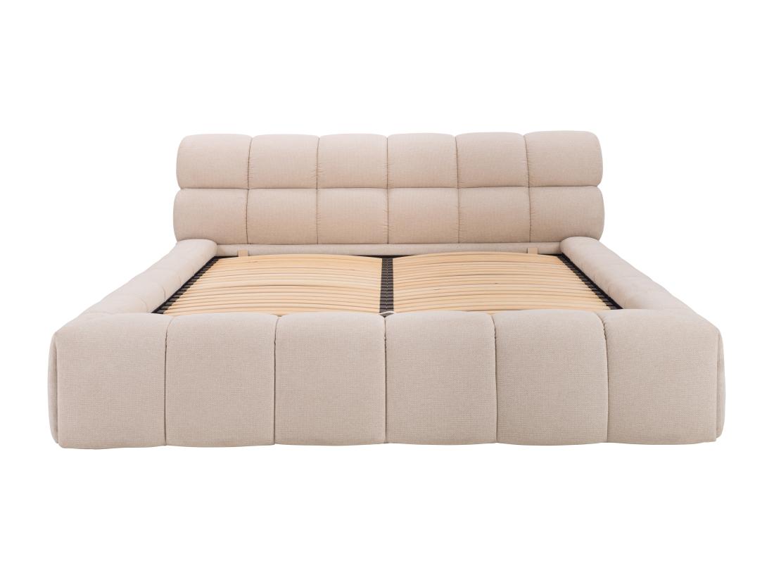 Vente Unique Lit Coffre 160 X 200 Cm - Tissu - Beige - FORVIK II De Pascal Morabito