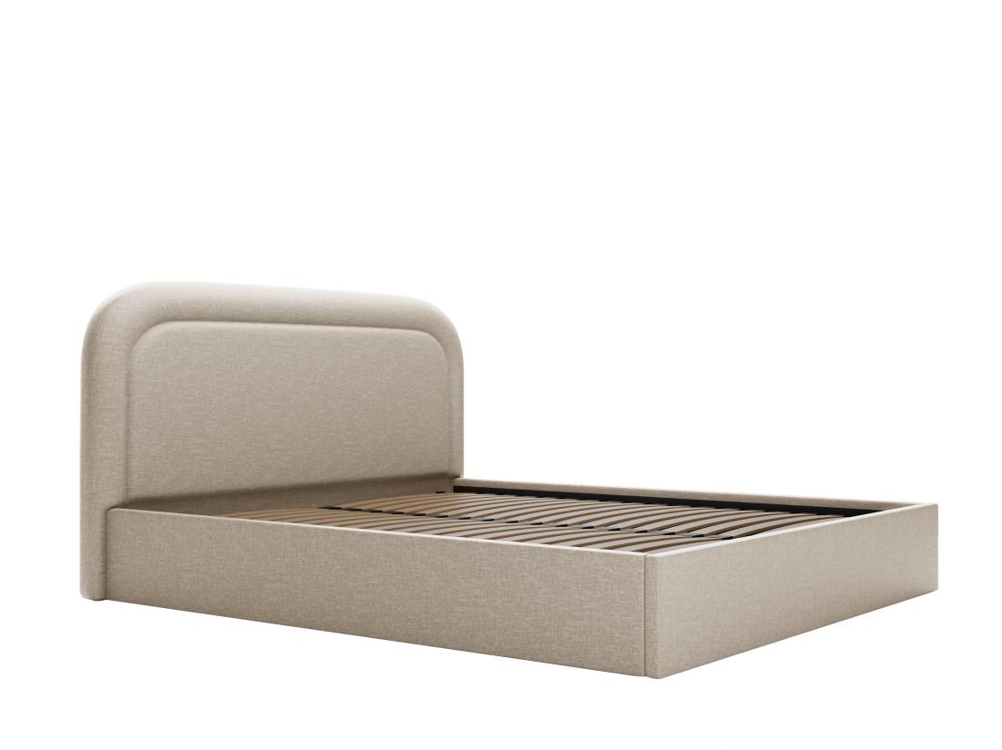 Vente Unique Lit Coffre 160 X 200 Cm - Tissu Chiné - Beige - FIREZA II