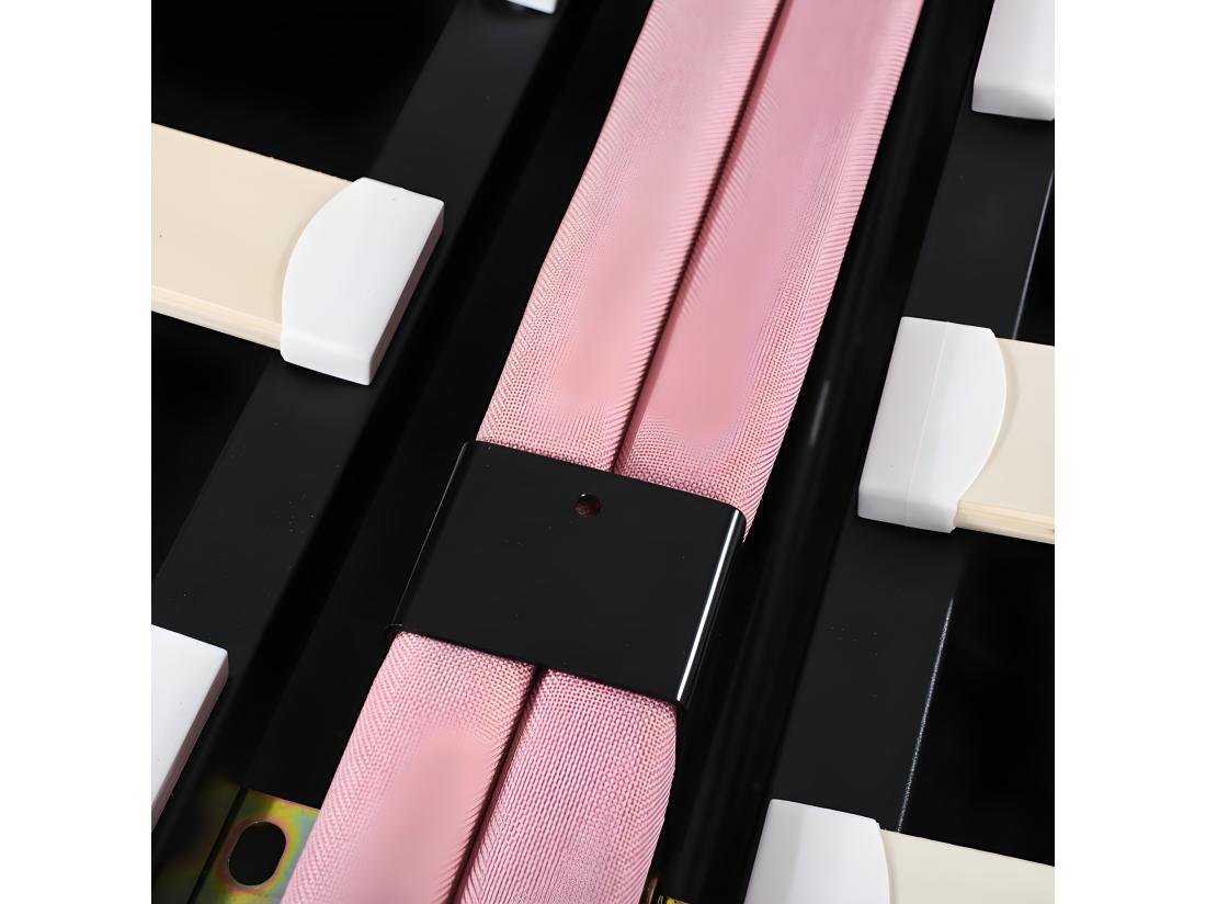Vente Unique Lit Coffre Rembourré En Tissu Lin - 180x200cm - Transformable En 2 Lits Simples - Rose
