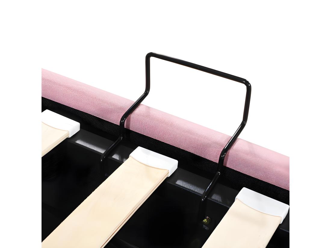 Vente Unique Lit Coffre Rembourré En Tissu Lin - 180x200cm - Transformable En 2 Lits Simples - Rose