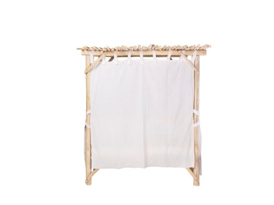 Vente Unique Lit De Jardin à Baldaquin En Teck - Naturel Clair Et Blanc - TULUM De MYLIA