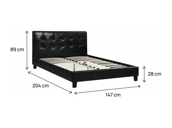 Vente Unique Lit Double En Pvc "Julia" - 140 X 190 Cm - Noir