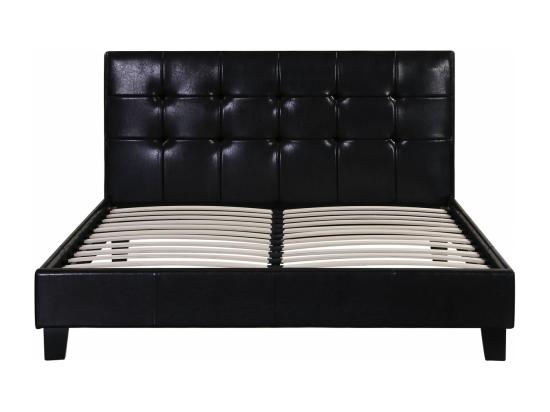 Vente Unique Lit Double En Pvc "Julia" - 140 X 190 Cm - Noir