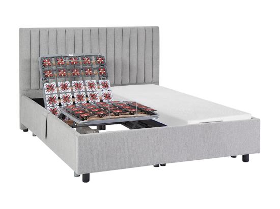 Vente Unique Lit électrique De Relaxation Déco Tout Plots + Matelas Mémoire De Forme - 2 X 90 X 200 Cm - Tissu - Gris - SASORA De DREAMEA