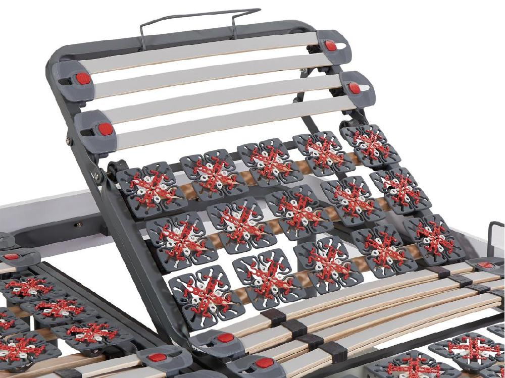 Vente Unique Lit électrique De Relaxation Lattes Et Plots + Matelas Mémoire De Forme Et Bambou - 2 X 90 X 200 Cm - Blanc - DAMYSOS De NATUREA