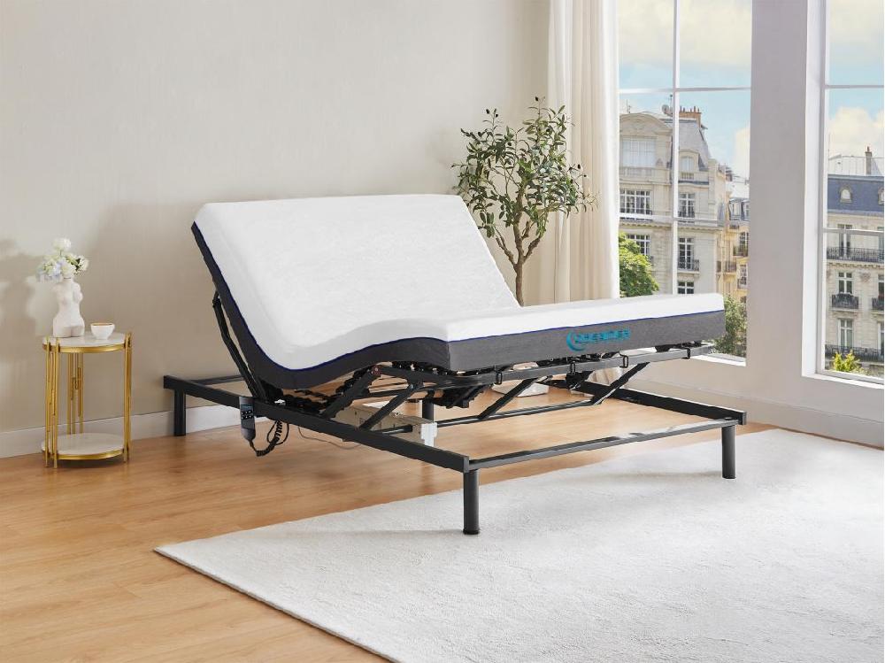 Vente Unique Lit électrique De Relaxation Lattes + Matelas Mémoire De Forme - 140 X 200 Cm - JIMBARAN II De DREAMEA