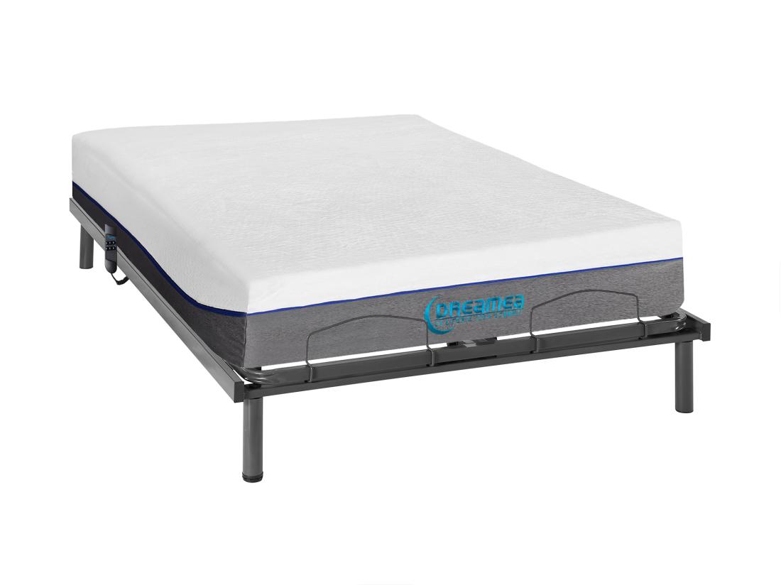Vente Unique Lit électrique De Relaxation Lattes + Matelas Mémoire De Forme - 140 X 200 Cm - JIMBARAN II De DREAMEA