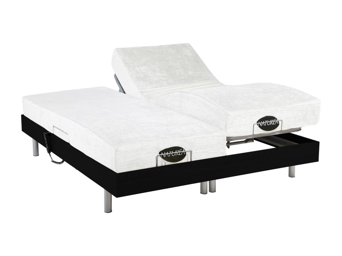 Vente Unique Lit électrique De Relaxation Tout Plots + Matelas Mémoire De Forme Et Bambou - 2 X 90 X 200 Cm - Noir - LYSIS III De NATUREA
