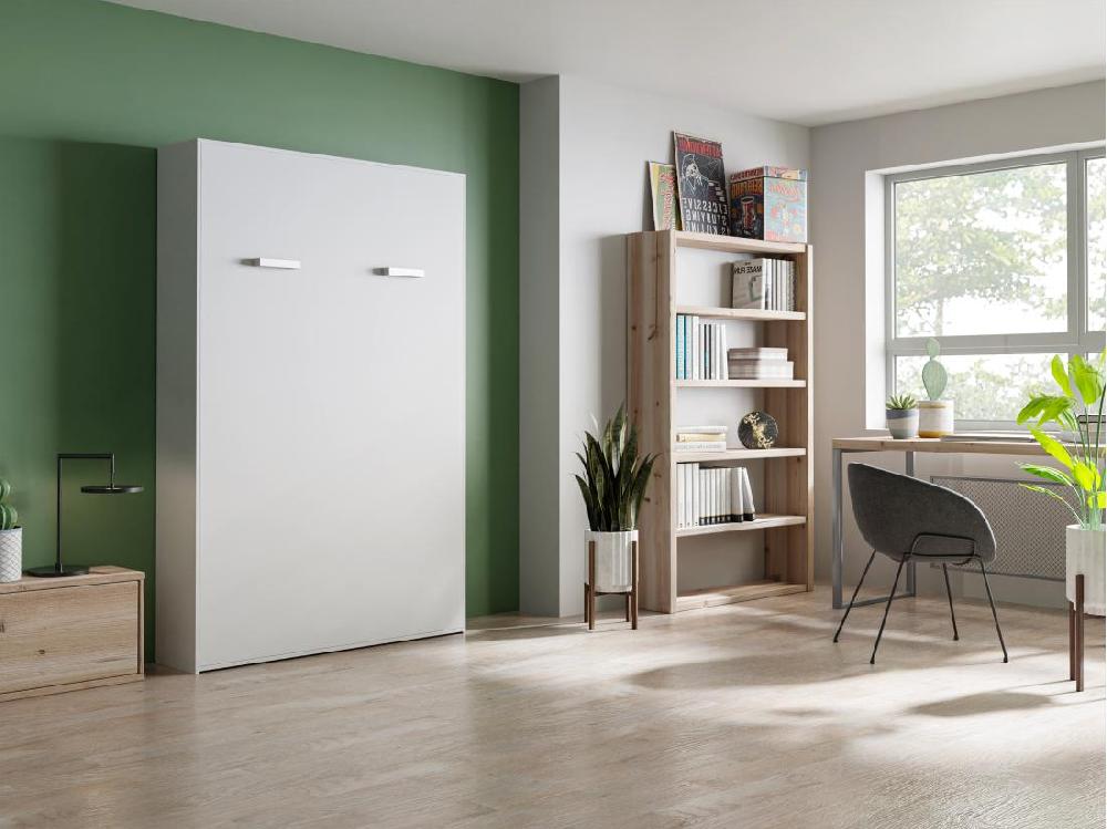 Vente Unique Lit Escamotable 140 X 200 Cm - Ouverture Verticale Manuelle - Blanc - MALINA II