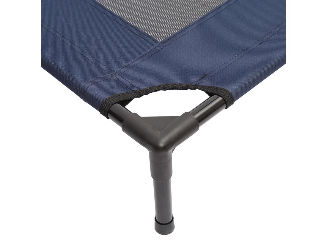 Vente Unique Lit Pour Chien Chat Lit De Camp Grand Confort Sur Pieds Tissu Oxford Textilène Micro-perforé 76L X 61l X 18H Cm Bleu Marine Noir