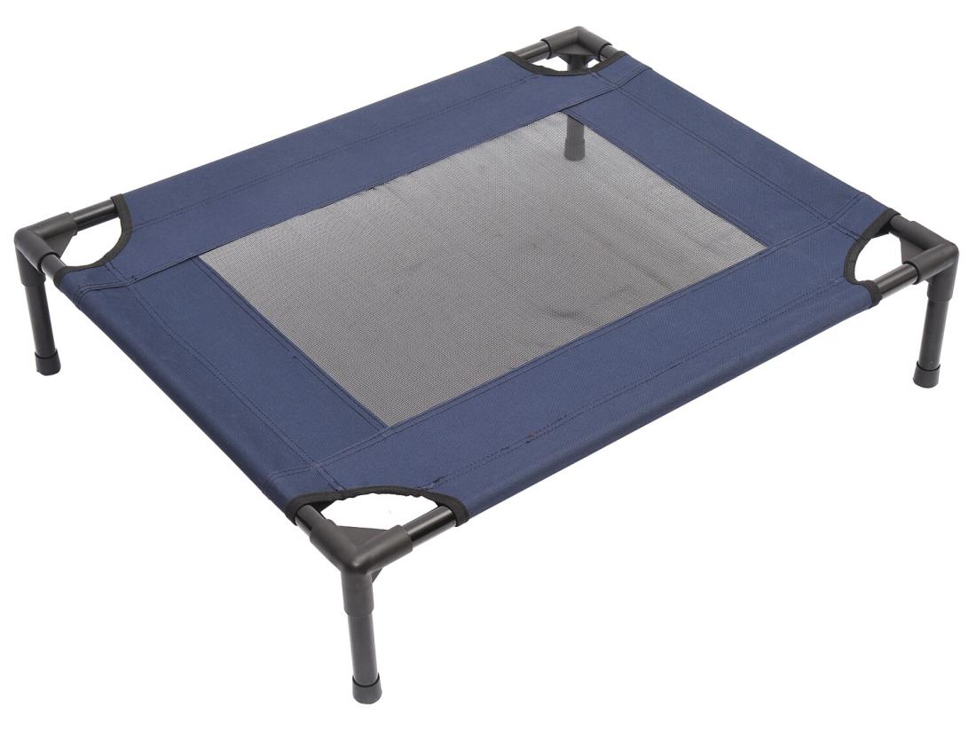 Vente Unique Lit Pour Chien Chat Lit De Camp Grand Confort Sur Pieds Tissu Oxford Textilène Micro-perforé 76L X 61l X 18H Cm Bleu Marine Noir