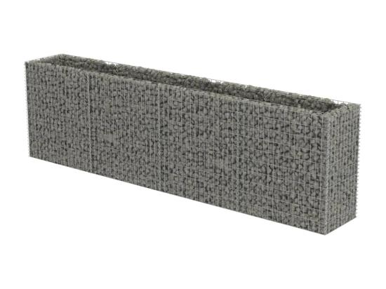 Vente Unique Lit Surélevé à Gabion Acier Galvanisé 360x50x100 Cm