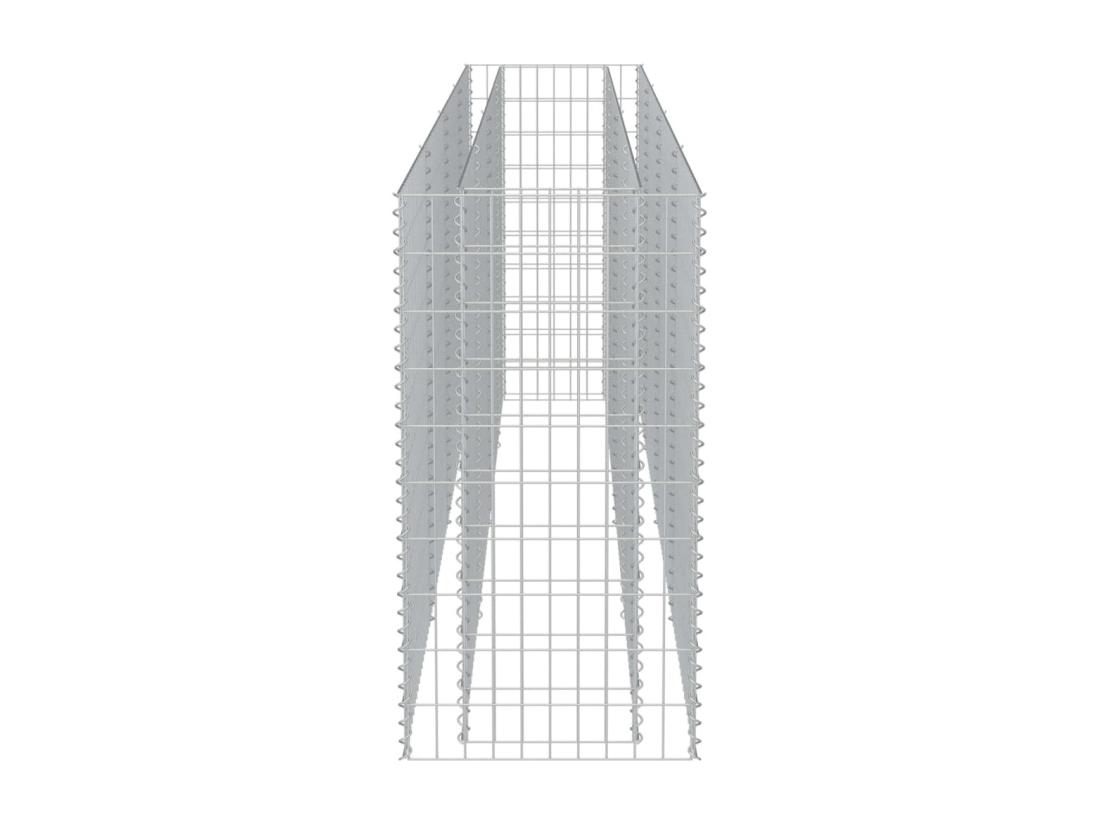 Vente Unique Lit Surélevé à Gabion Acier Galvanisé 360x50x100 Cm