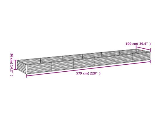 Vente Unique Lit Surélevé De Jardin 579 X 100 X 36 Cm Acier Corten