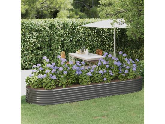 Vente Unique Lit Surélevé De Jardin Acier Enduit De Poudre 322x100x36cm Gris