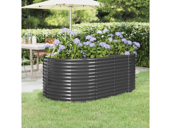 Vente Unique Lit Surélevé De Jardin Acier Enduit De Poudre Anthracite
