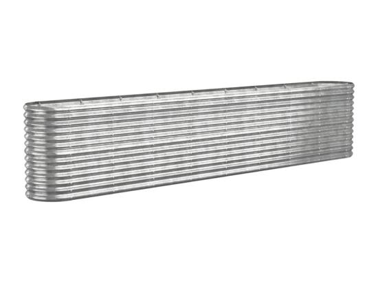Vente Unique Lit Surélevé De Jardin Acier Enduit De Poudre Argenté