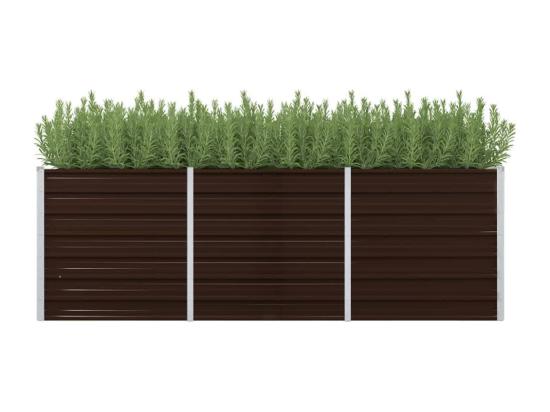 Vente Unique Lit Surélevé De Jardin Marron 240x80x77 Cm Acier Galvanisé