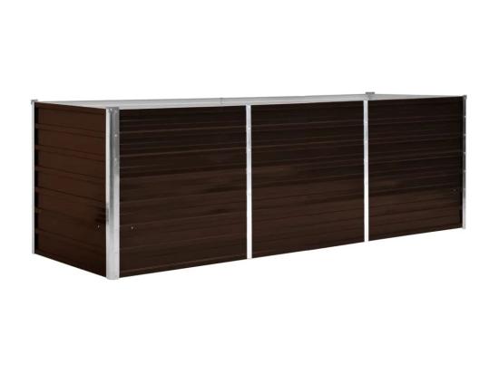 Vente Unique Lit Surélevé De Jardin Marron 240x80x77 Cm Acier Galvanisé