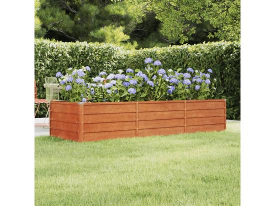 Vente Unique Lit Surélevé De Jardin Rouillé 240x80x45 Cm Acier Corten