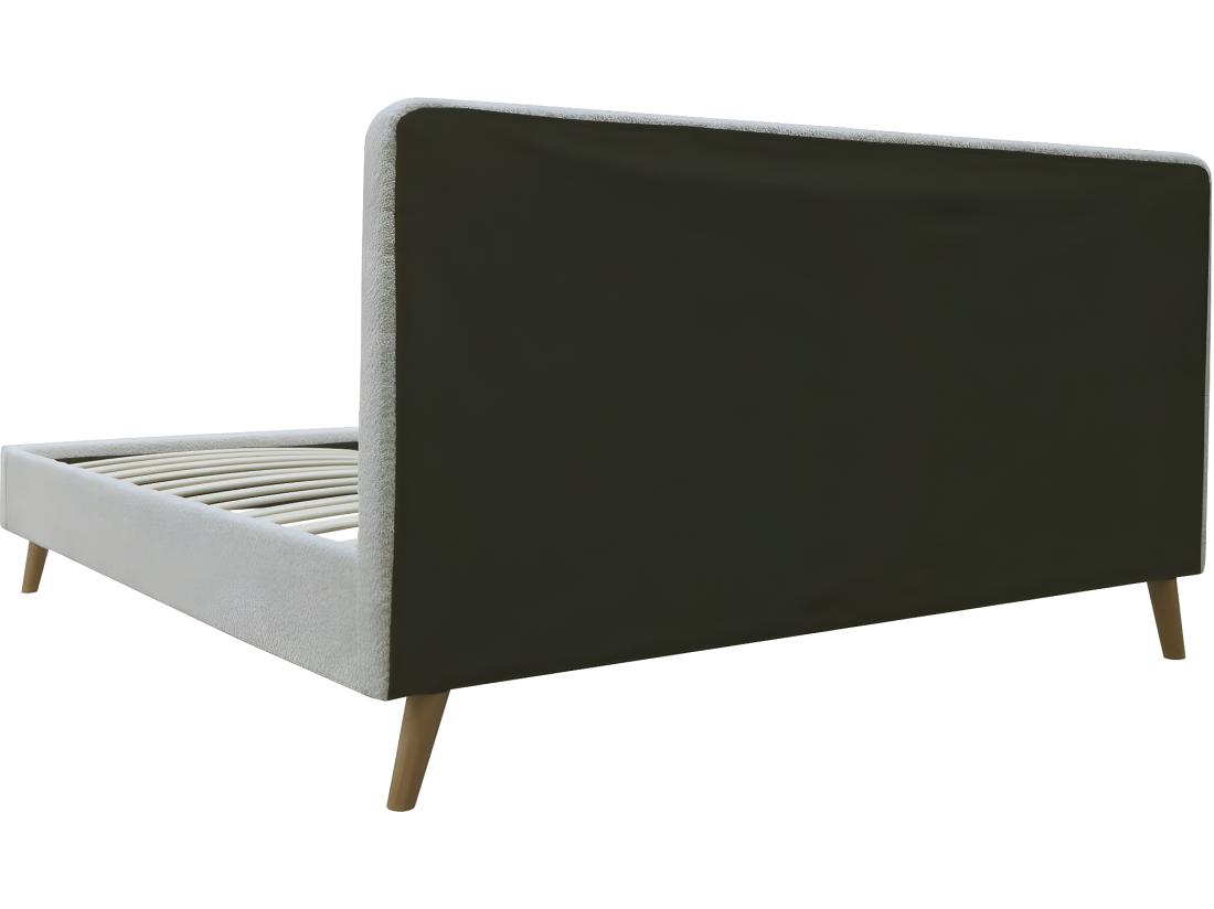 Vente Unique Lit Tissu Bouclette "Nemo" 160x200 - Crème