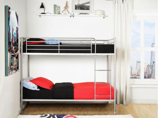 Vente Unique Lits Superposés DUOTIS II - 2 X 90 X 190 Cm - Argent