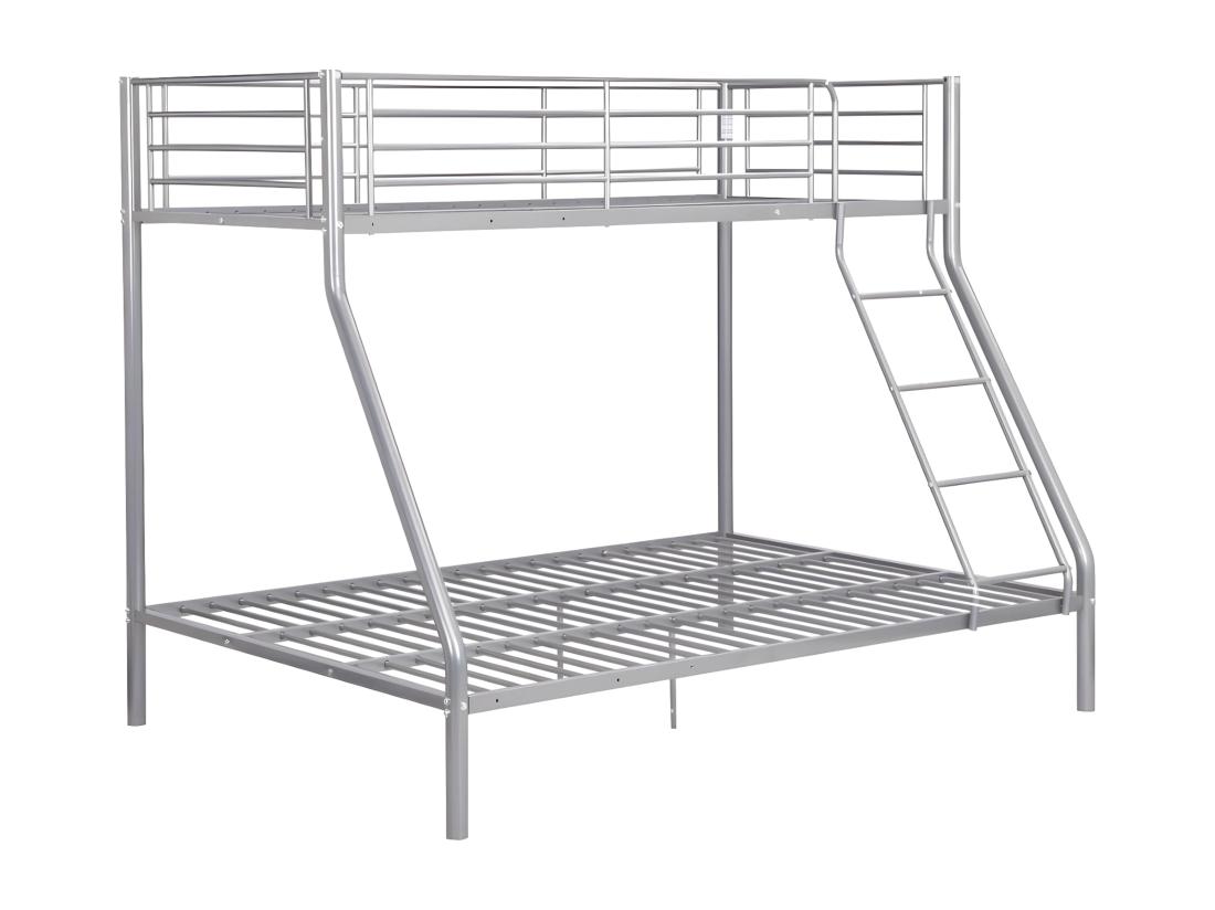 Vente Unique Lits Superposés ELEVATIO IV - 90 Et 140 X 190 Cm - Acier - Argent