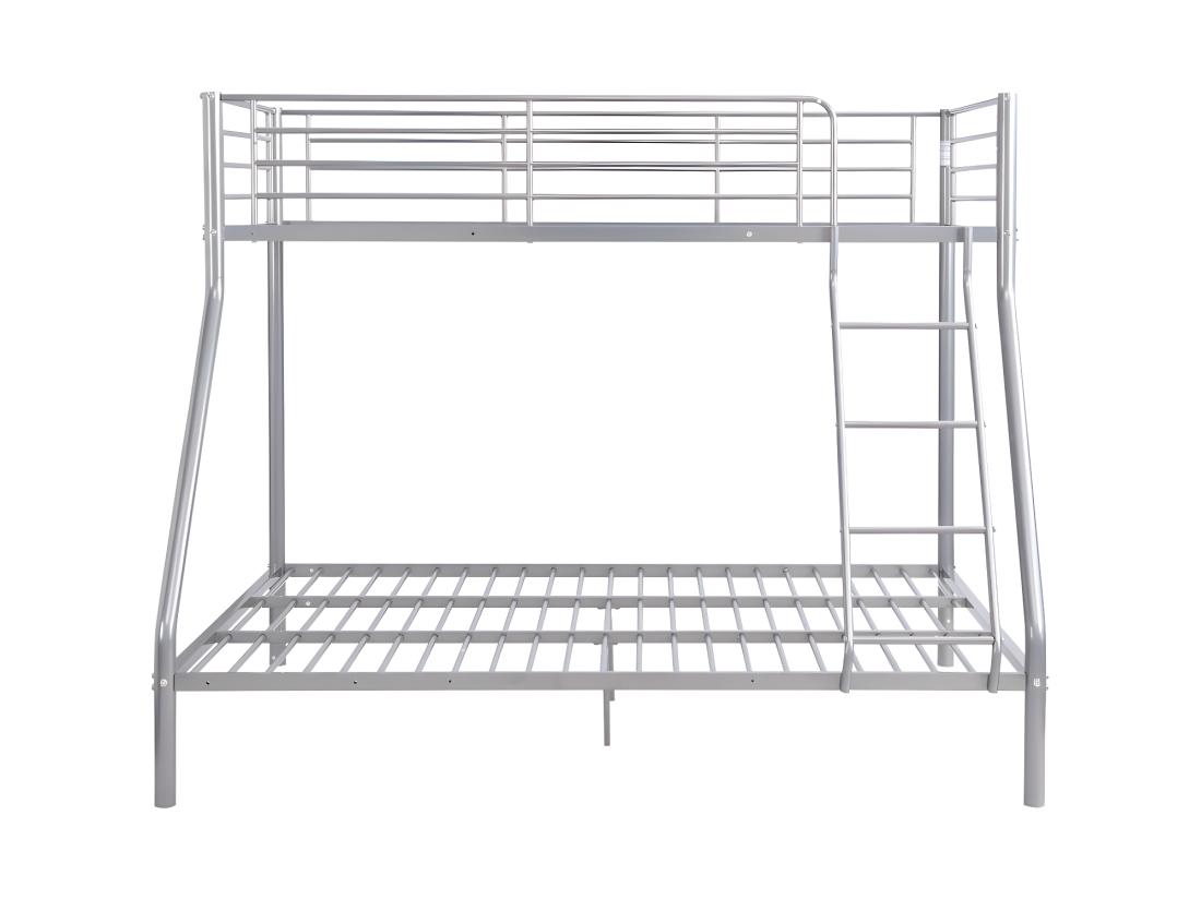 Vente Unique Lits Superposés ELEVATIO IV - 90 Et 140 X 190 Cm - Acier - Argent