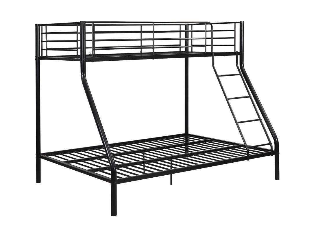 Vente Unique Lits Superposés ELEVATIO IV - 90 Et 140 X 190 Cm - Acier - Noir