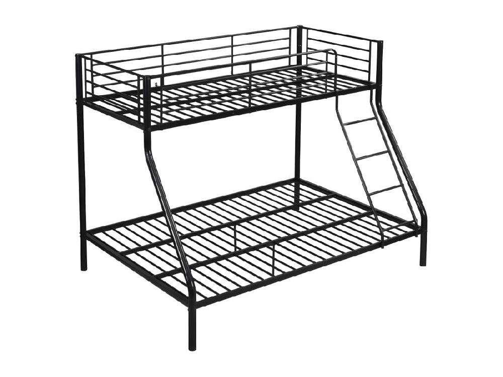 Vente Unique Lits Superposés ELEVATIO IV - 90 Et 140 X 190 Cm - Acier - Noir
