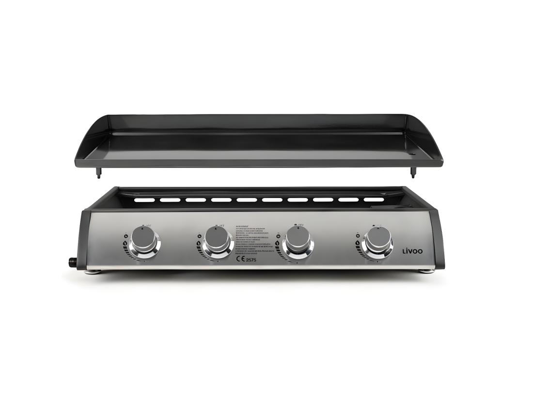 Vente Unique Livoo Plancha Gaz 4 Feux 10kw Métal - DOC297