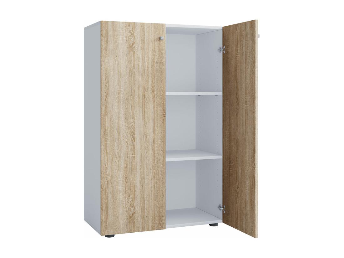 Vente Unique LonaXLDT Armoire De Bureau 2 Portes Blanc