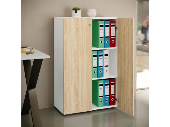 Vente Unique LonaXLDT Armoire De Bureau 2 Portes Blanc