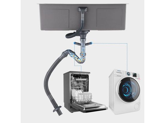 vente unique LONHEO MAX Évier Cuisine 1 Bac 74*44*20CM 304 Inox Évier Brossé avec Siphon et Trop-Plein