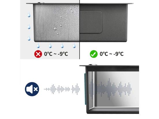 Vente Unique Lonheo Max Évier Cuisine 1 Bac 74*44*20CM Évier Brossé Montage à Encastrer/Fleur/Sous-Plan En Acier Inoxydable 304 Avec Système De Drainage EU Modèle