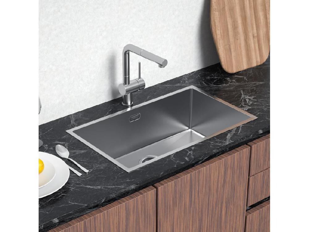 vente unique Lonheo Max Évier Cuisine 1 Bac 74*44*20CM Évier Brossé Montage à Encastrer/Fleur/Sous-Plan en Acier Inoxydable 304 avec Système de Drainage EU Modèle