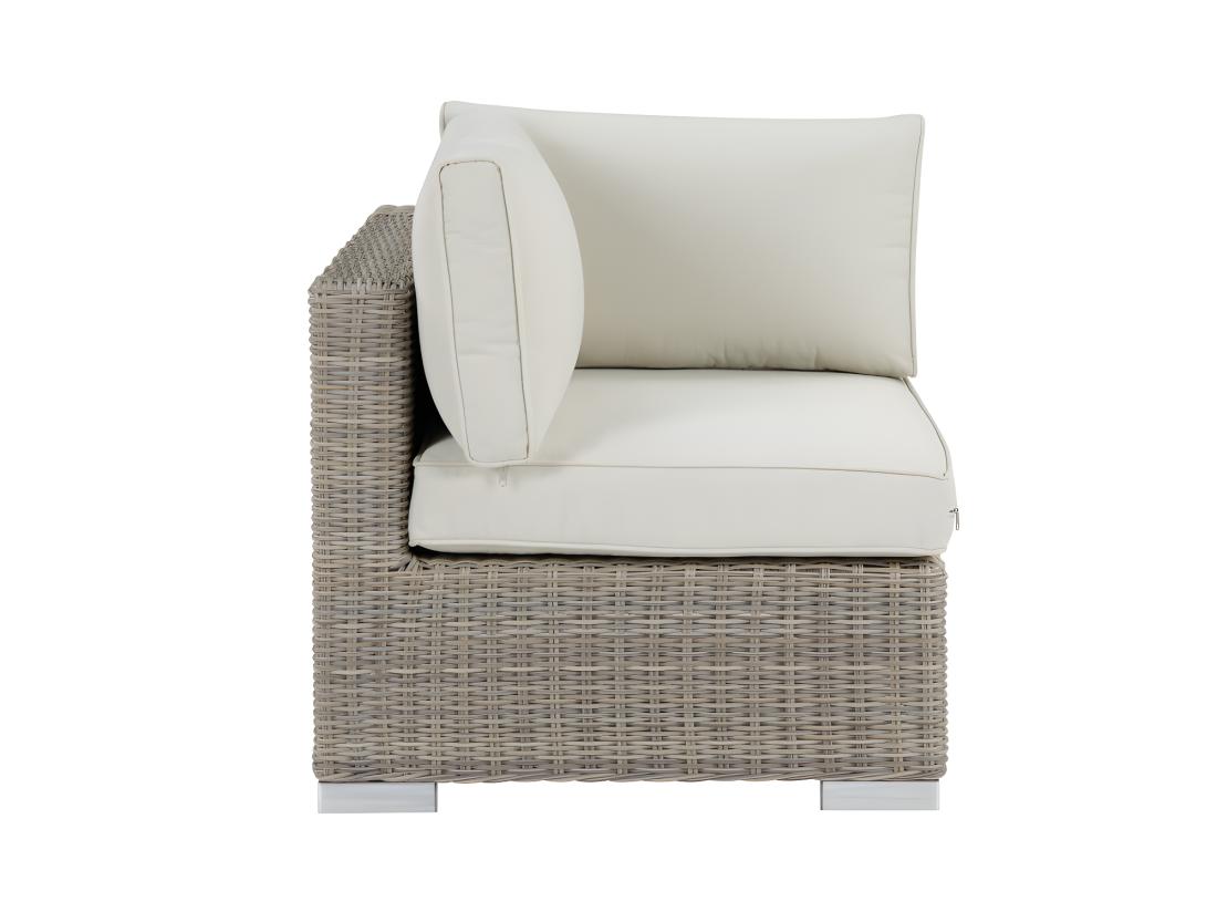 Vente Unique Lot De 2 Angles En Résine Tressée Avec Coussins Blancs - BUSAN De MYLIA