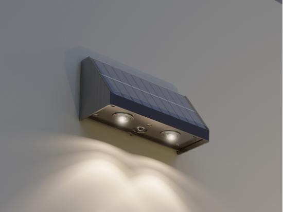 Vente Unique Lot De 2 Appliques Murales Solaires - 30 Lumens - Noir - SABORG