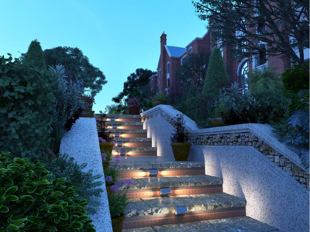 Vente Unique Lot De 2 Appliques Murales Solaires - 30 Lumens - Noir - TRESTIA