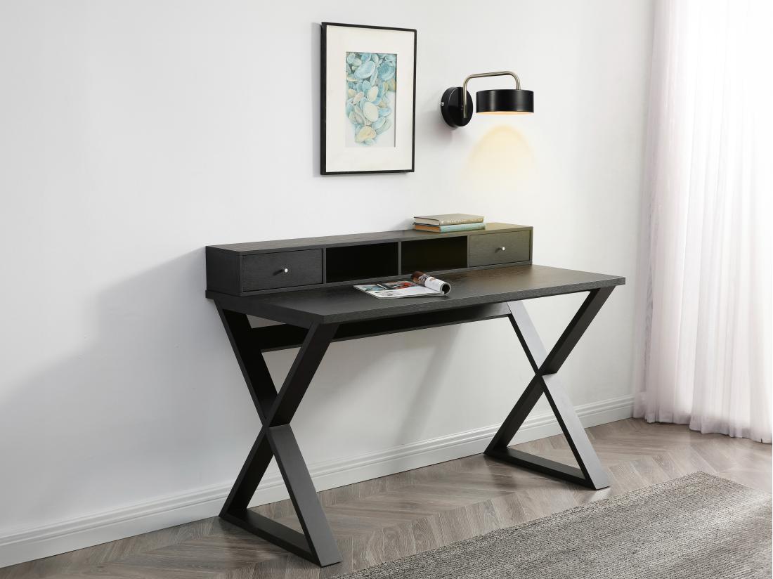 Vente Unique Lot De 2 Appliques Murales Style Vintage En Métal - L.24 X H. 14.5 Cm - Noir Et Or - OTILIE