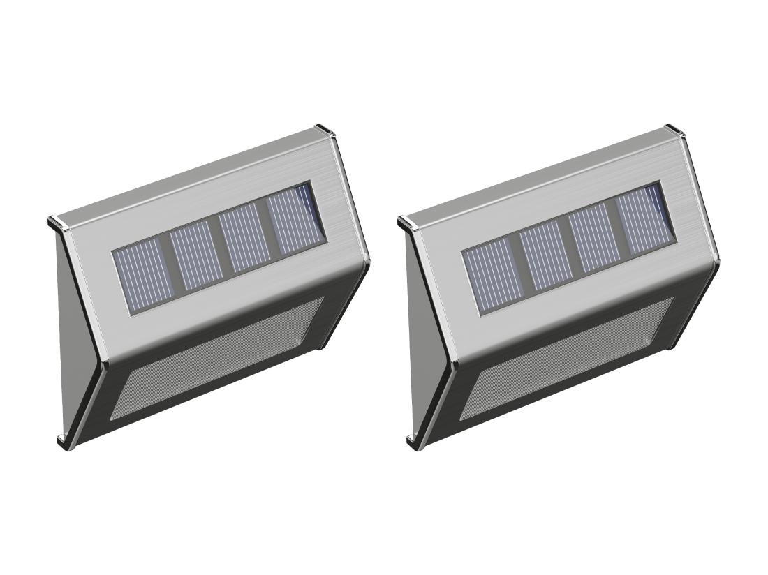 Vente Unique Lot De 2 Appliques Solaires En Acier Inoxydable 20 Lumens - L. 10 X H. 8.2 Cm SKAGEN