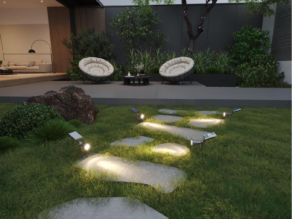 Vente Unique Lot De 2 Balises Ou Appliques Solaires Orientables - 300 Lumens - Noir - SLATINE