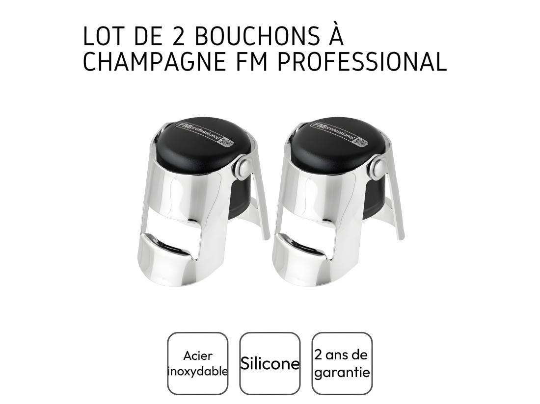 Vente Unique Lot De 2 Bouchons à Champagne FM Professional