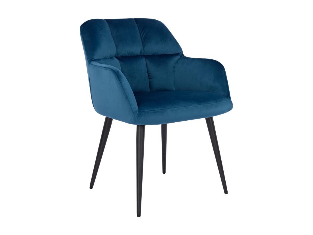 Vente Unique Lot De 2 Chaises Avec Accoudoirs - Velours Et Métal - Bleu - PEGA De Pascal MORABITO